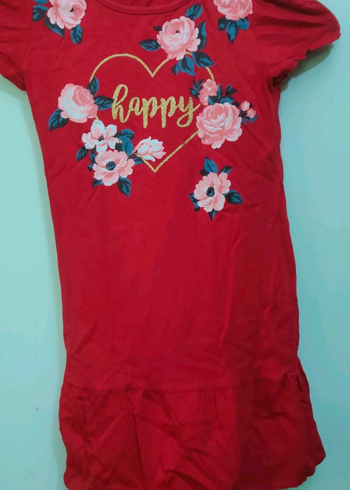 Red Colour Top For Girl Kid