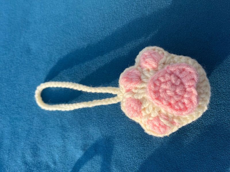 Cute Crochet Cat Paw Keychain