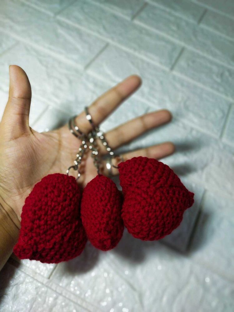 Red Crochet Keychains 1 ps