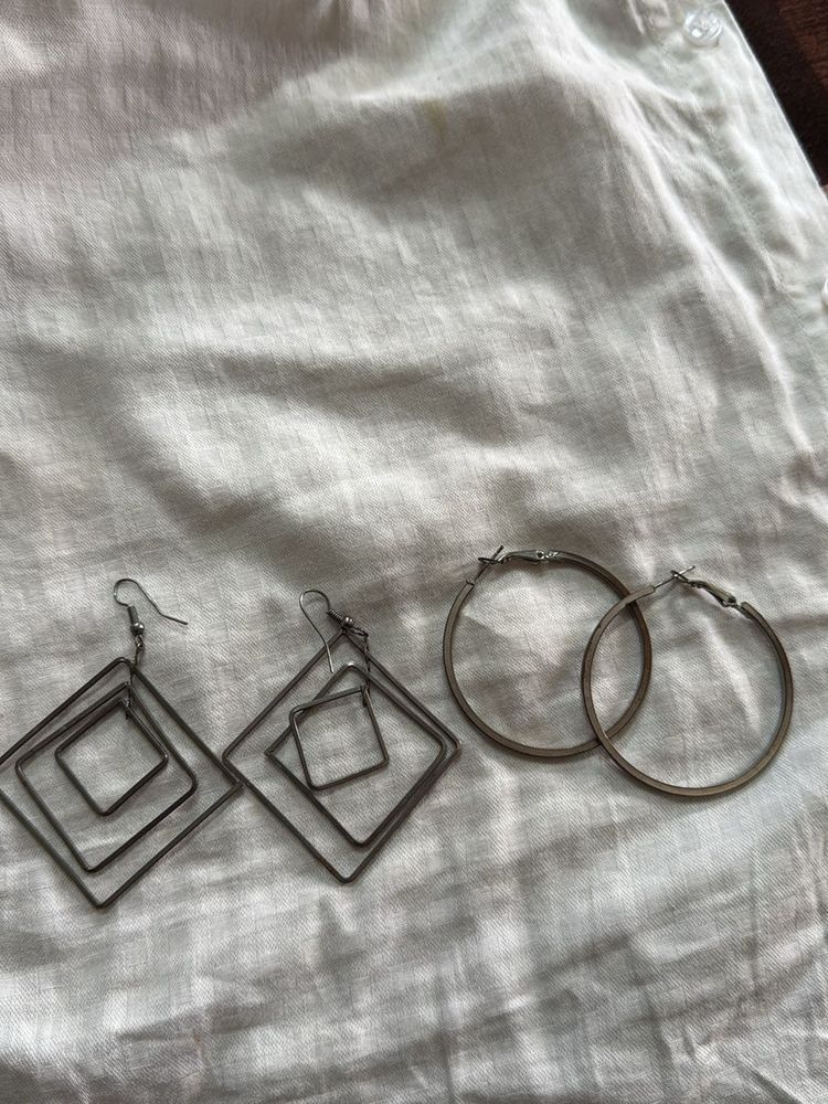 Pack Of 2 Oxidized Earrings