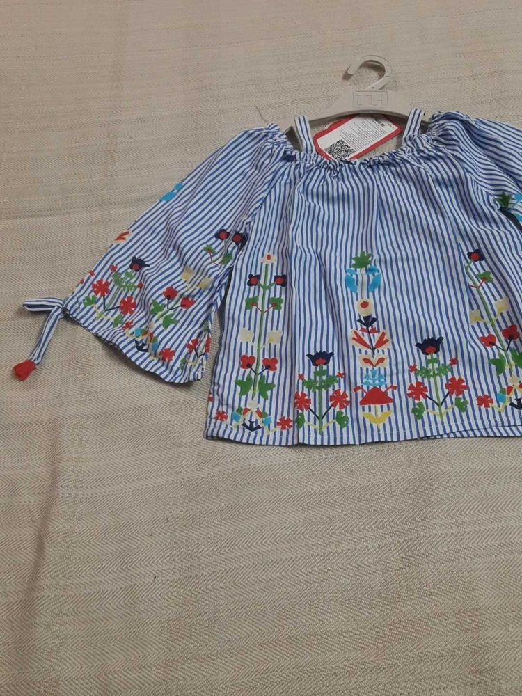 Cute Striped Floral Top