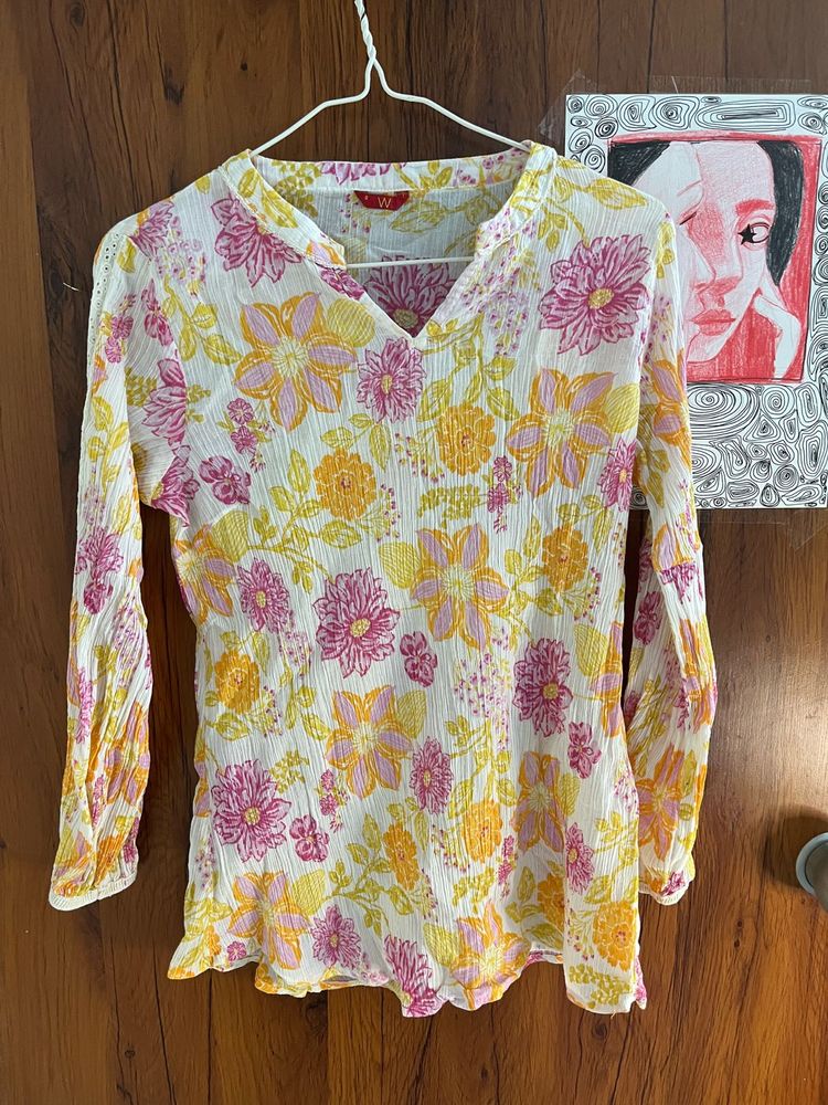 Cutest Floral Long Sleeve Kurti!