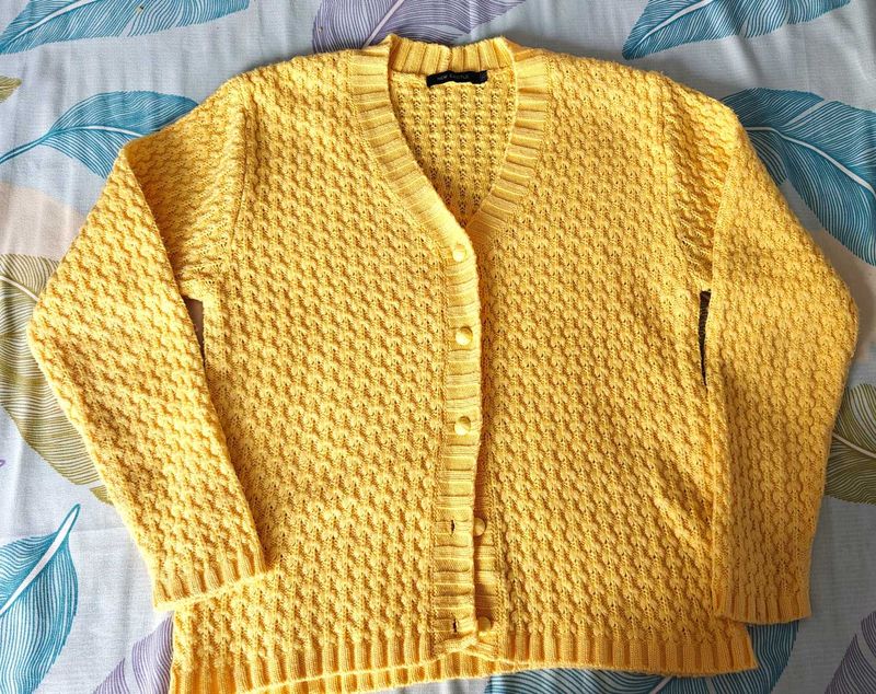 Yellow Knit Cardigan