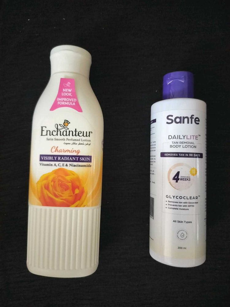 Enchanteur Body Lotion&amp; Sanfe Tan Removal Lotion