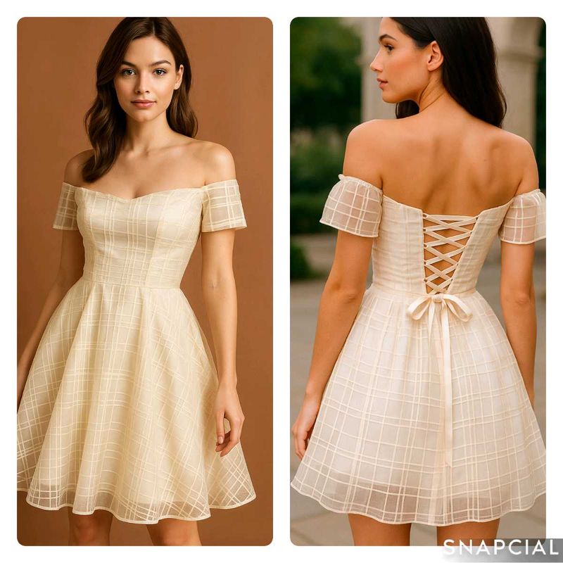 Cream Off-Shoulder Dress