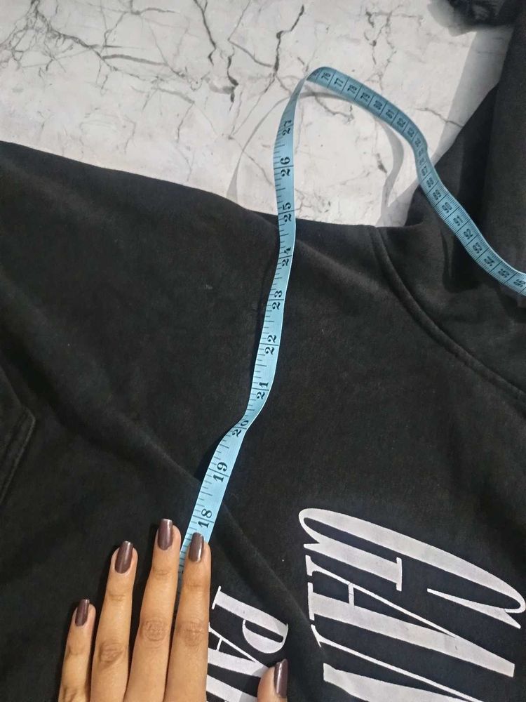 Cozy Black Graphic Print Hoodie