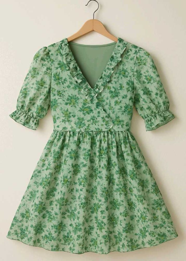 Floral Print Ruffle Mini Dress