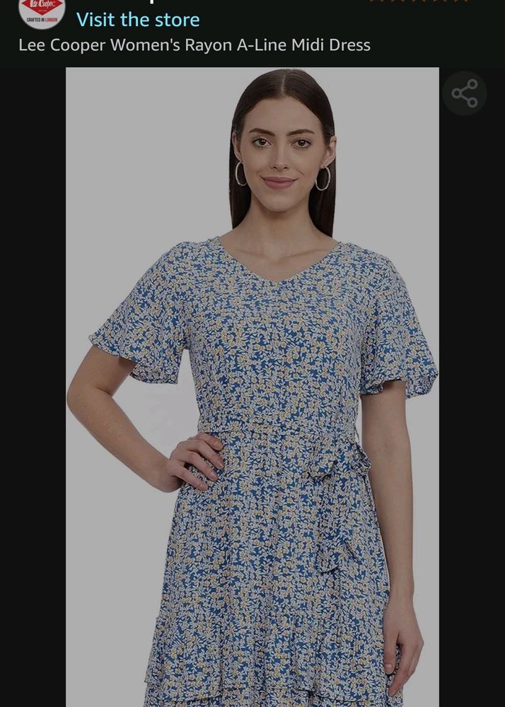 Lee Cooper Women&#39;s Rayon A-Line Midi Dress