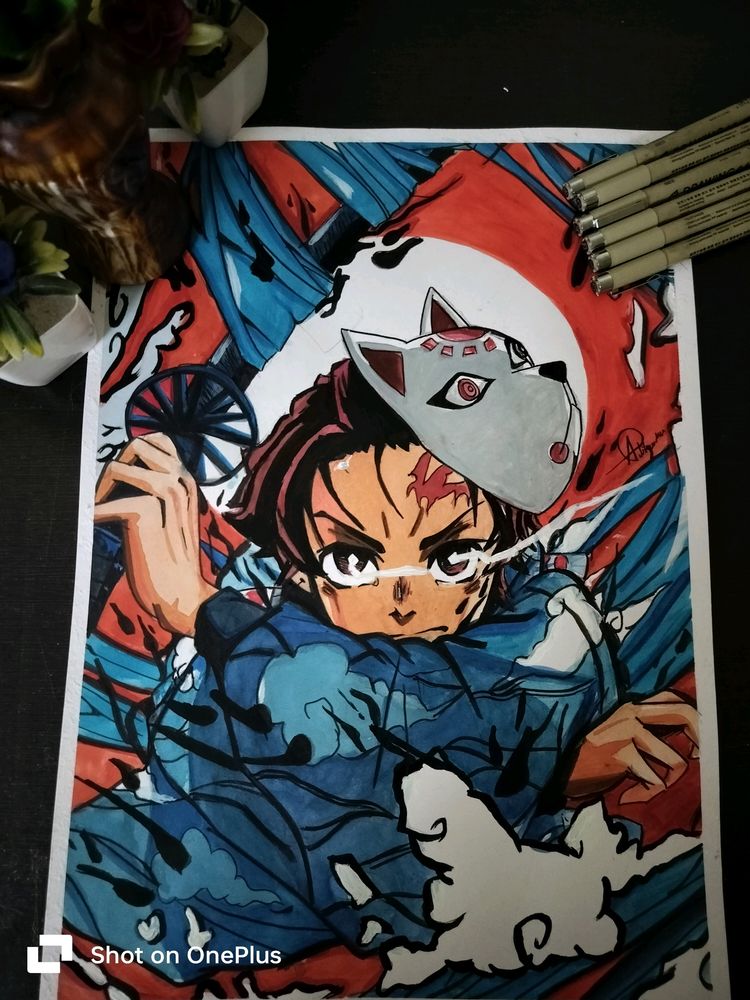 Demon Slayer Poster With Handmade