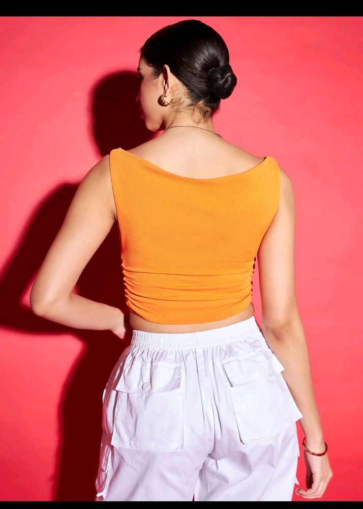Orange Sleeveless Top