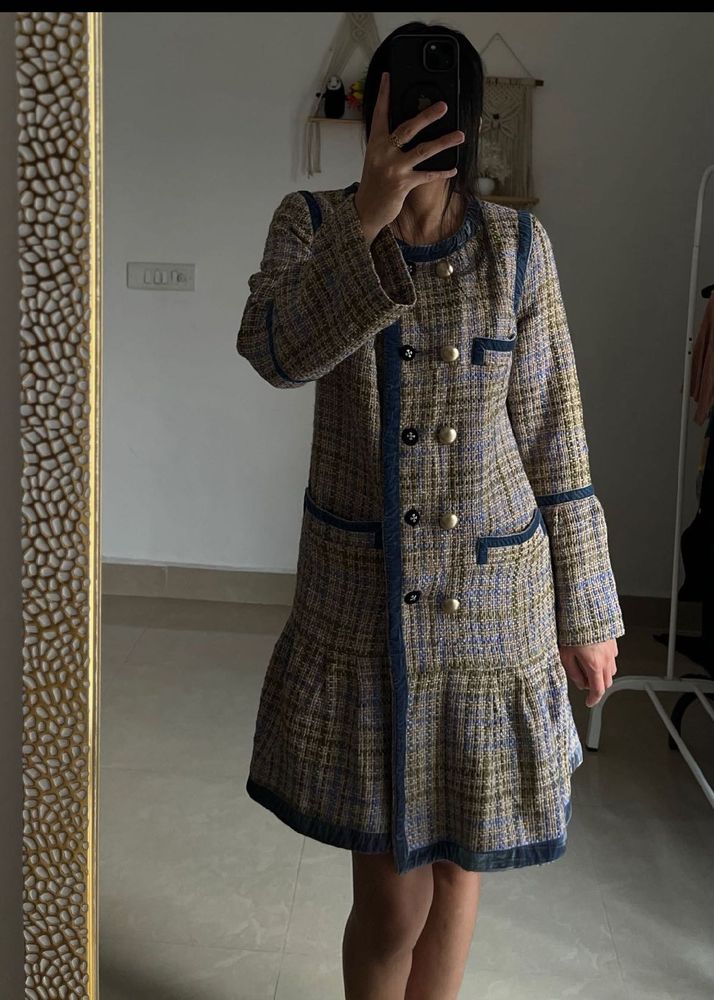 CHANEL Woven Tweed Jacket Shift DRESS
