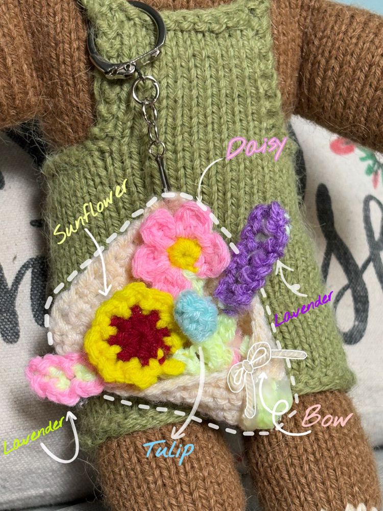 Crochet Flower Bouquet Keychain💐