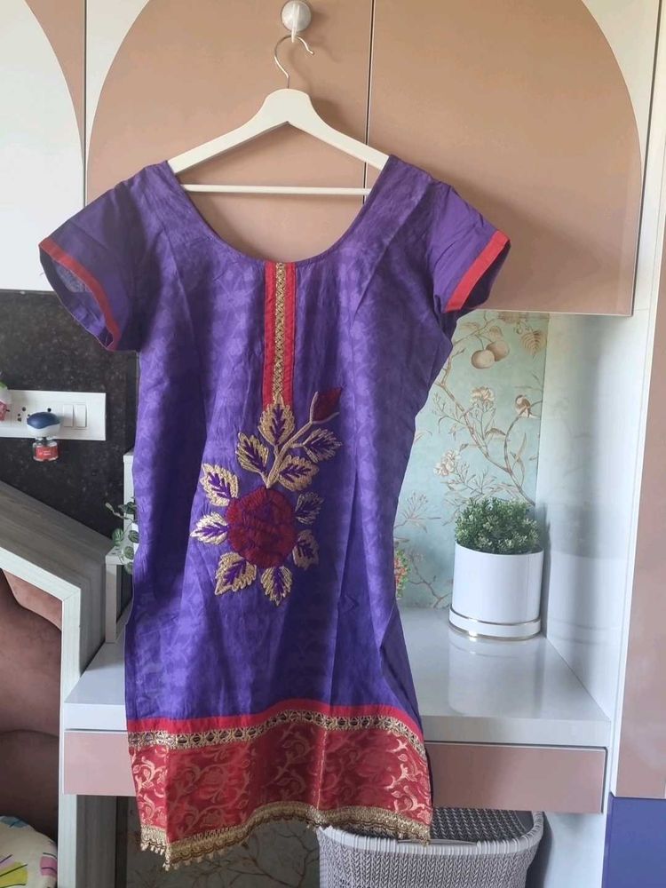 4XL Embroidery Beautiful Cotton Straight Kurti 😍
