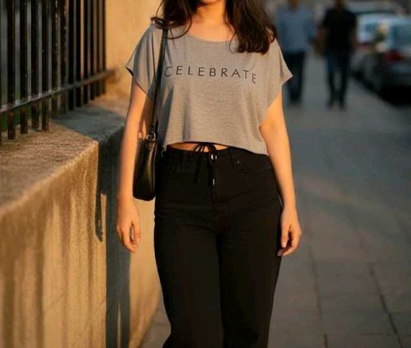 Gray Celebrate Crop Top