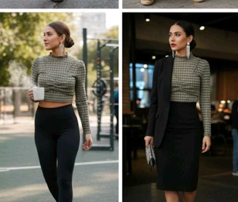 Houndstooth Crop Top