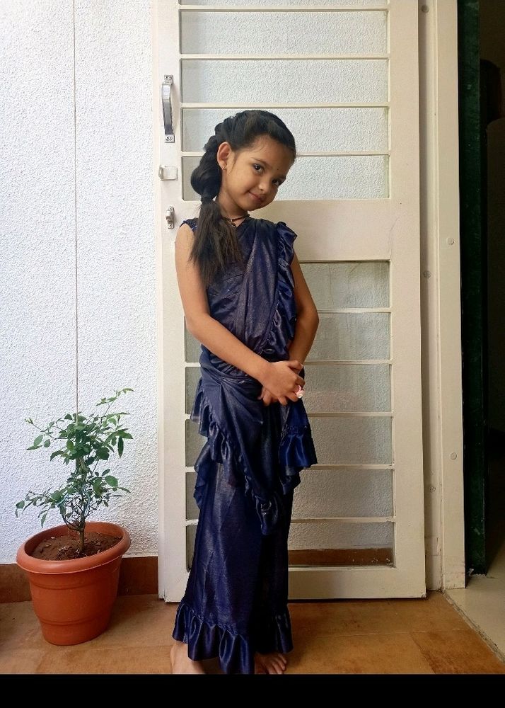 Very Beautiful Saree For Kids with Stitched Blouse
