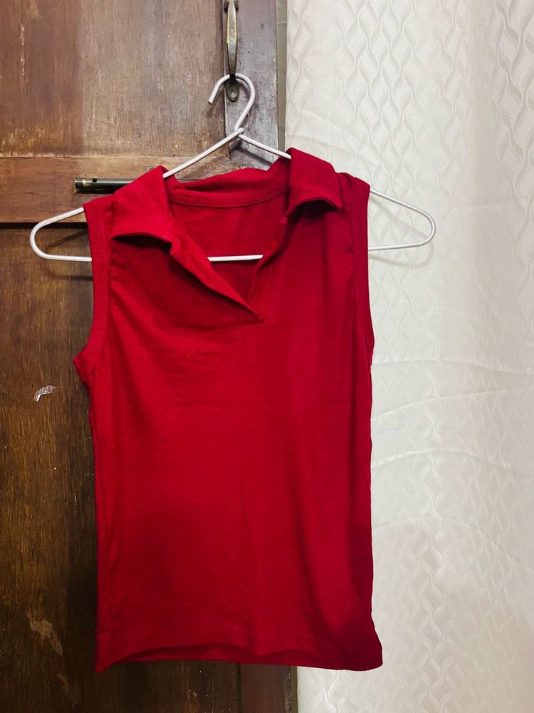 Red Sleeveless Top