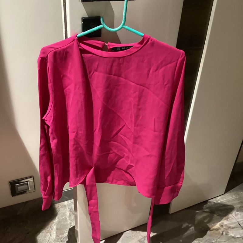 Pink Tie-Waist Top