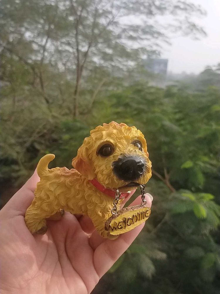 Cute Puppy Welcome Statue