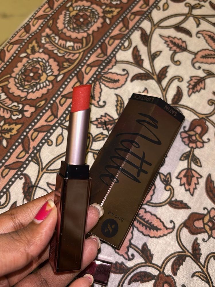 Sugar Mettle Satin Red Lipstick