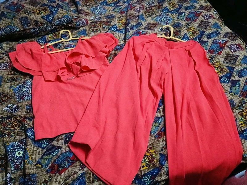 Cute Coral Two-Piece Set