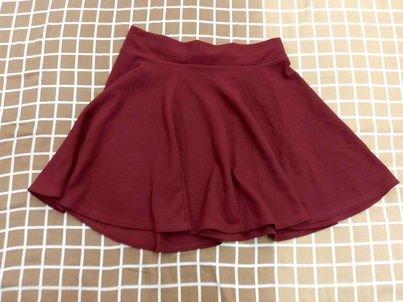 Burgundy Skater Skirt