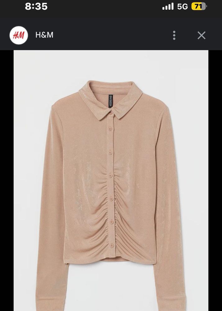 H&amp;M Beige Button-Down Top