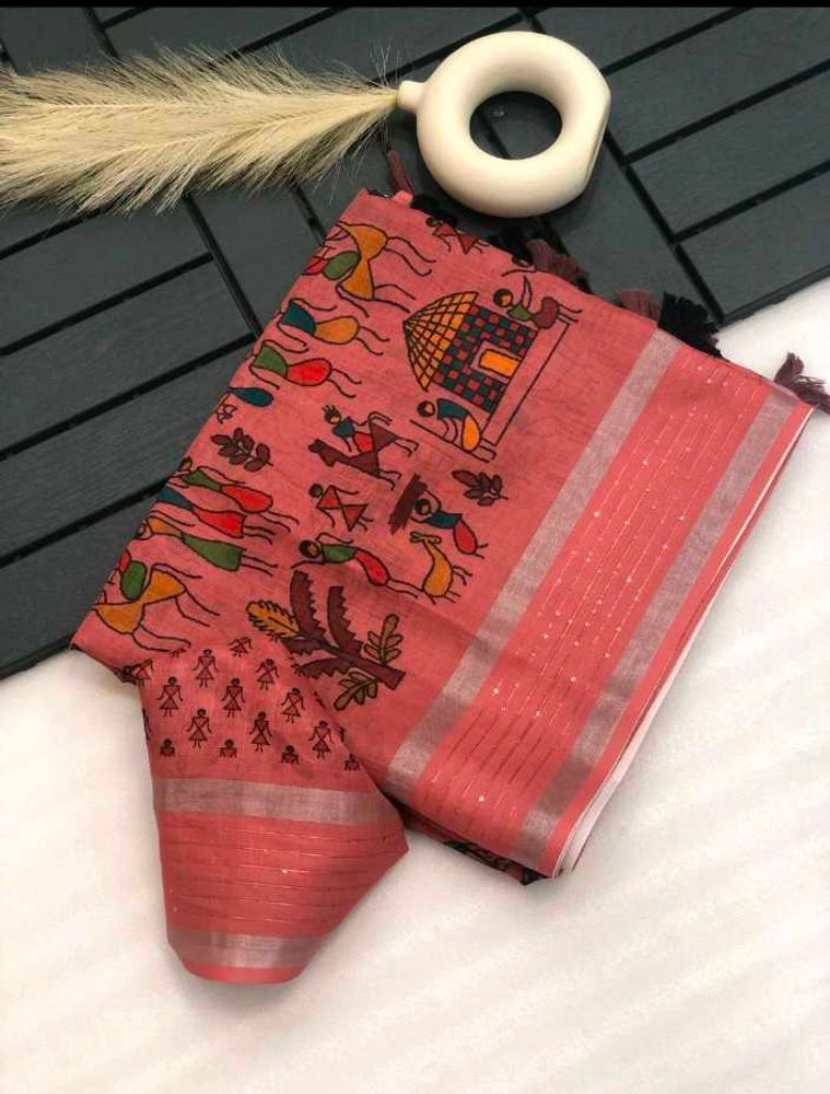 Elegant Kashmiri Vol. 5 – Pure Linen Saree with Ex