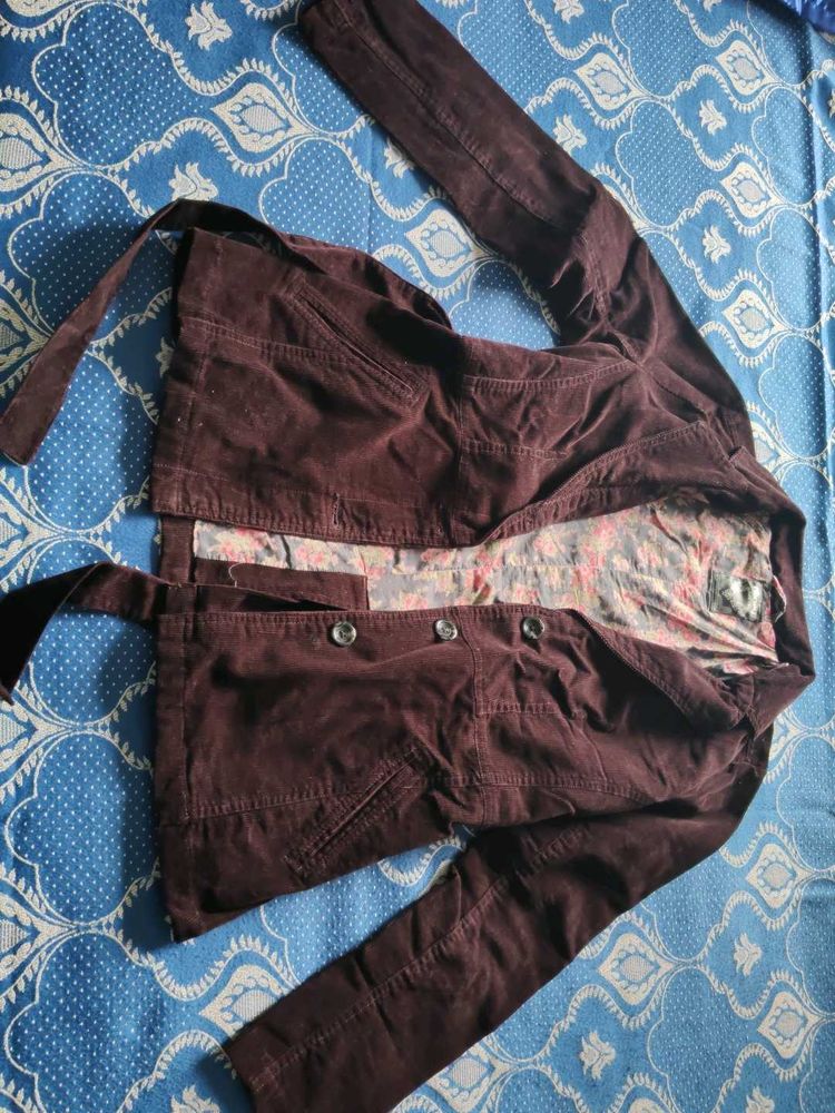 Corduroy Belted Jacket