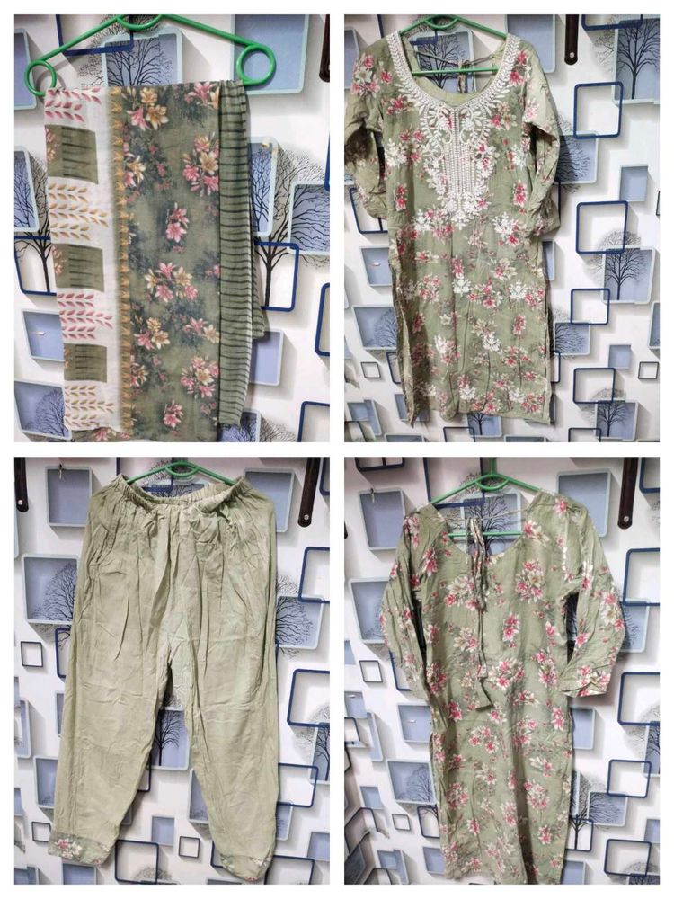 Pista Green Kurti Pant