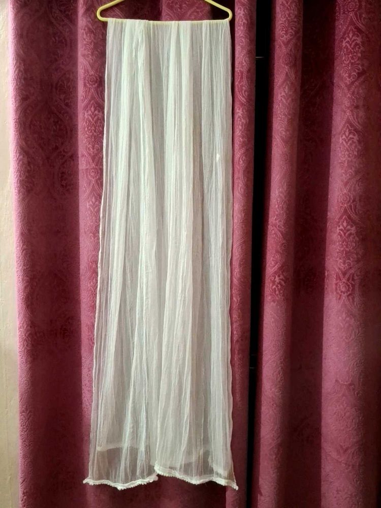 White Color Plain Solf SILK Dupatta