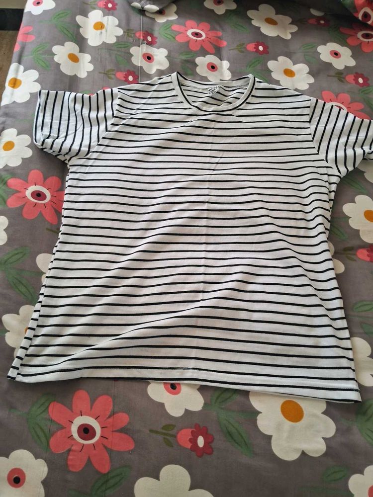 Black Horizontal Striped T Shirt
