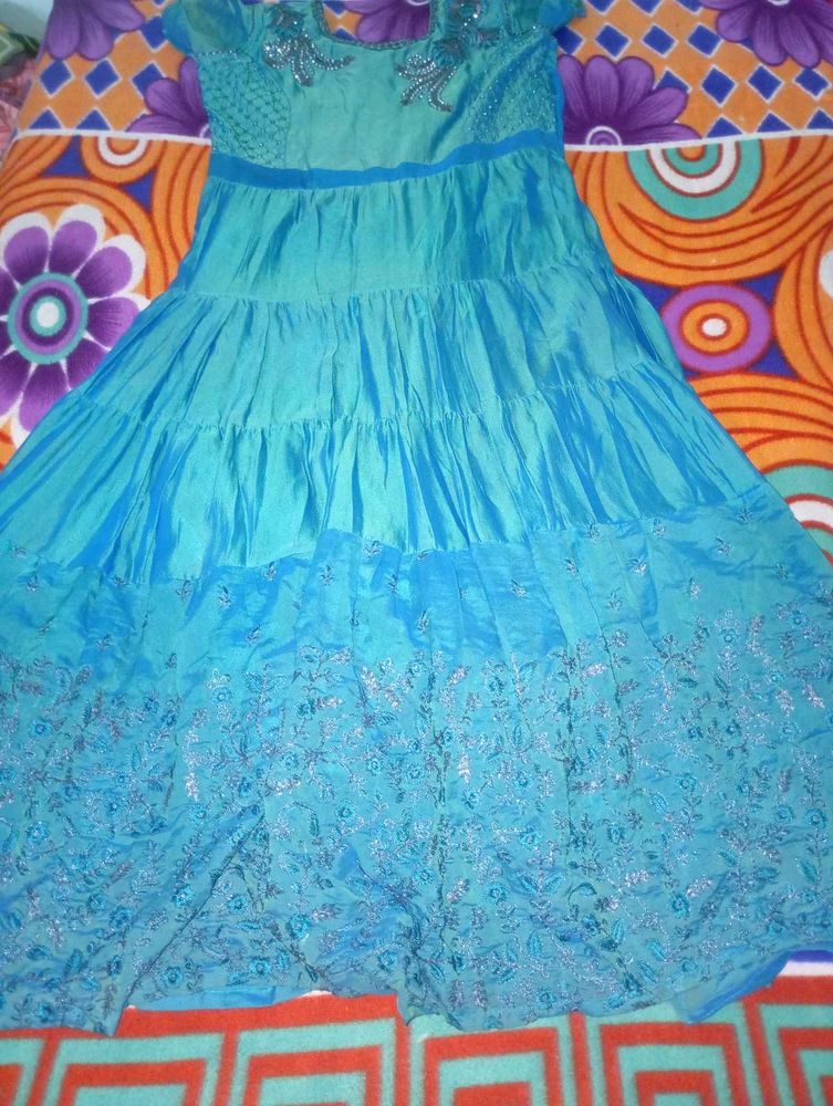 Aqua Tiered Maxi Dress