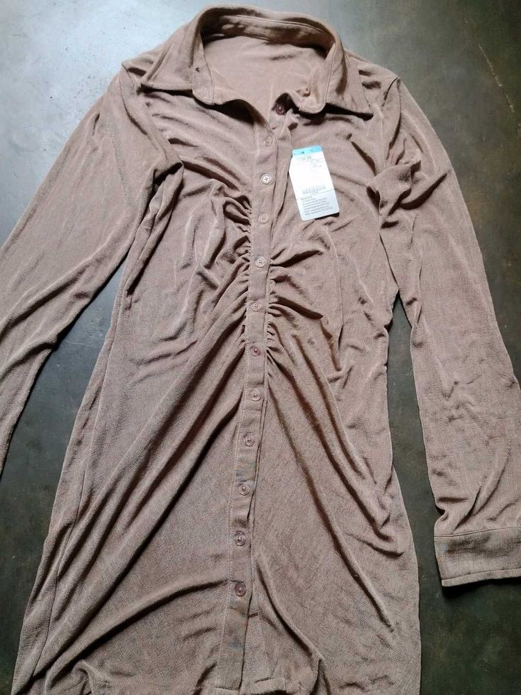 Brown Shirt Dress - New with Tag