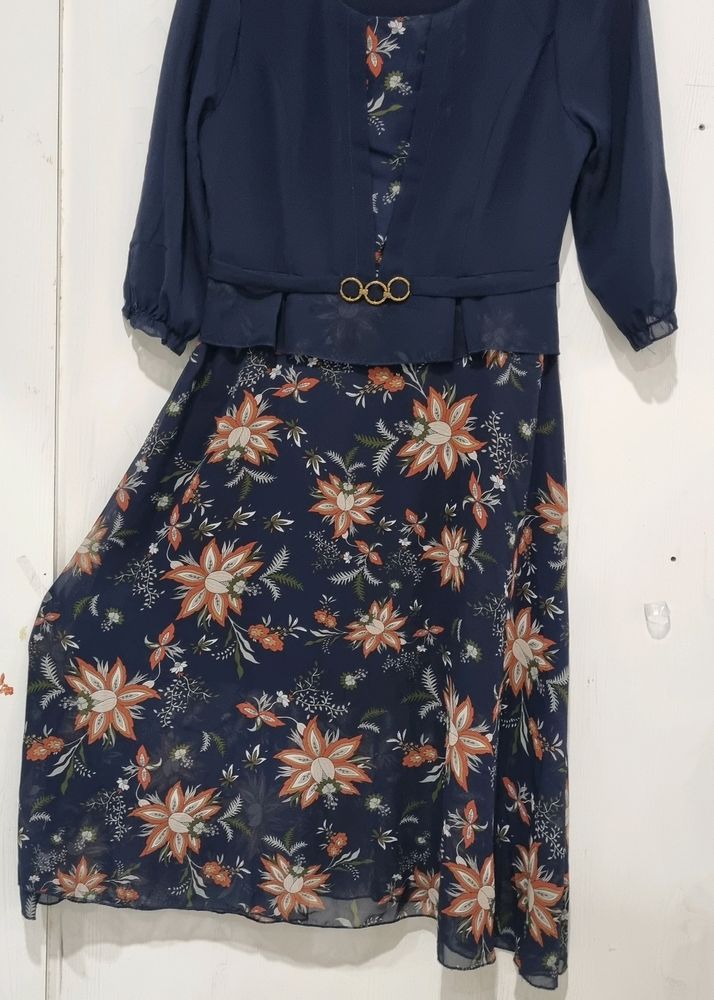 Long Blue Dress , Plus Brand