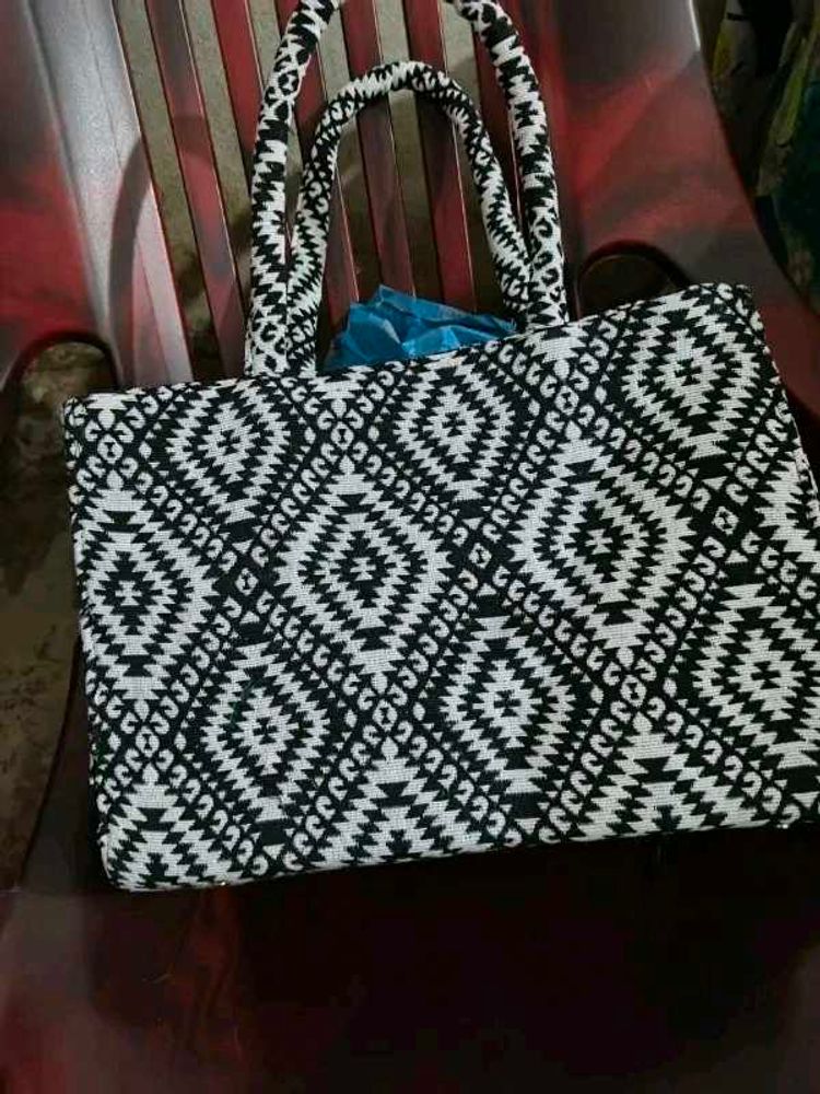 Geometric Print Tote Bag