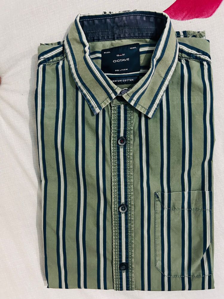 Octave M Size Green Lining Shirt Chest 38 Inch Cotton Fabric