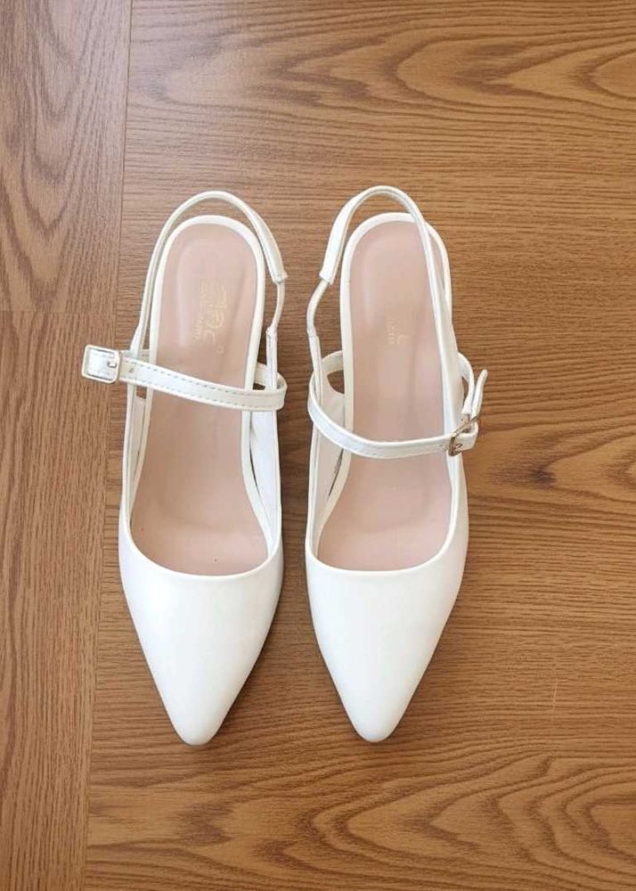 White Slingback Heels
