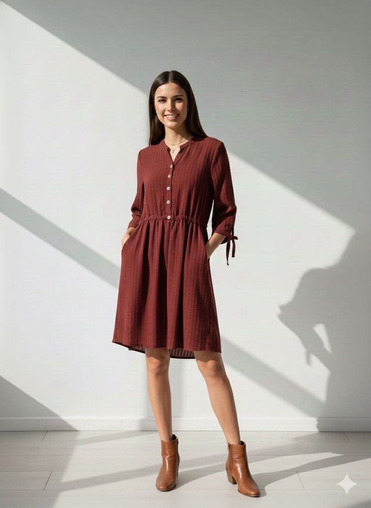 Maroon Casual Dress
