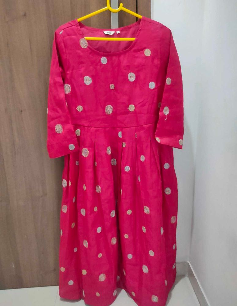 Pink Polka Dot Dress Kurta