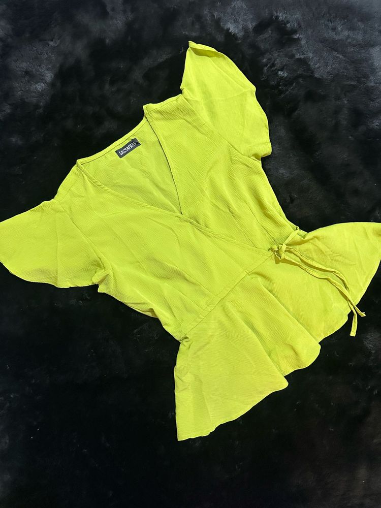 Yellow Peplum Top