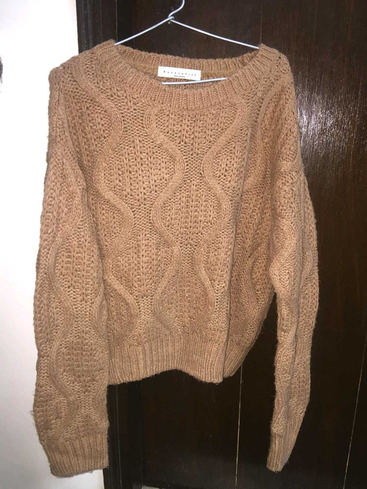 Knitted Brown Oversized Sweater