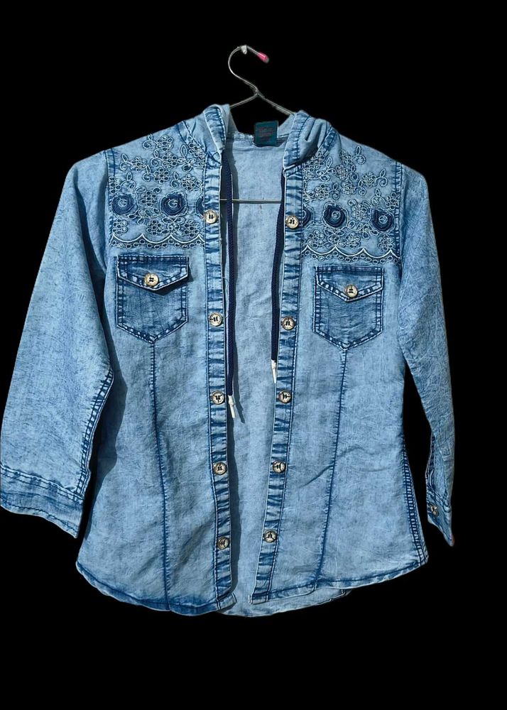 Denim Embroidered Shirt