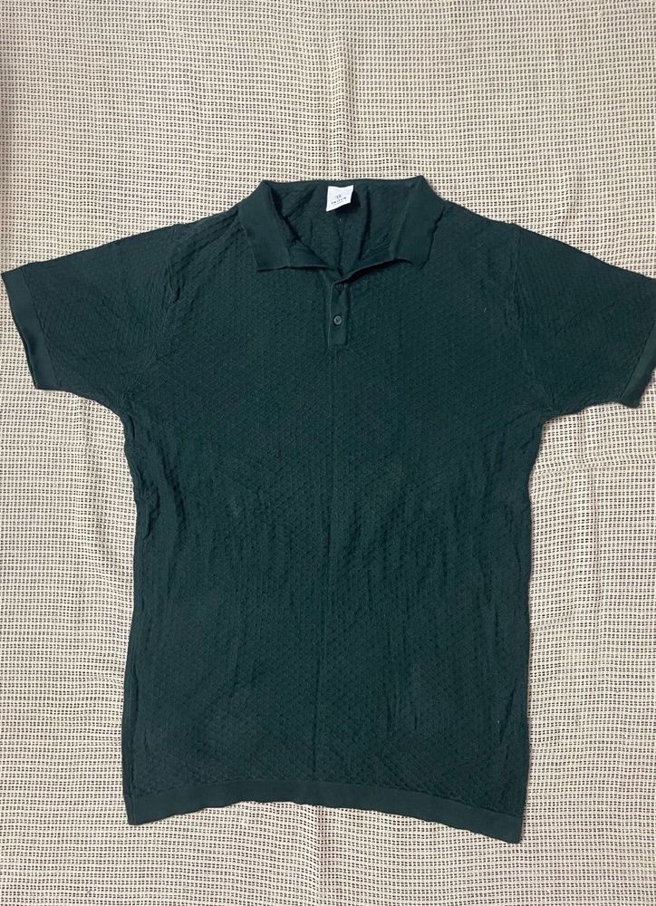 Green Knit Polo From Snitch