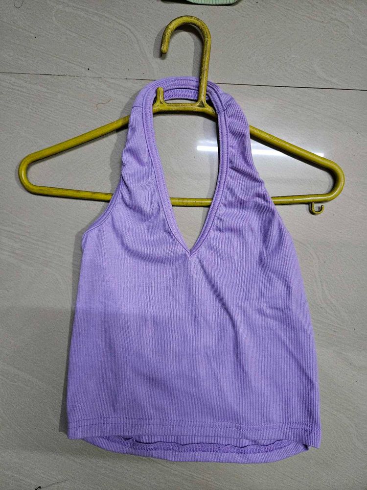 Lavender Halter Crop Top