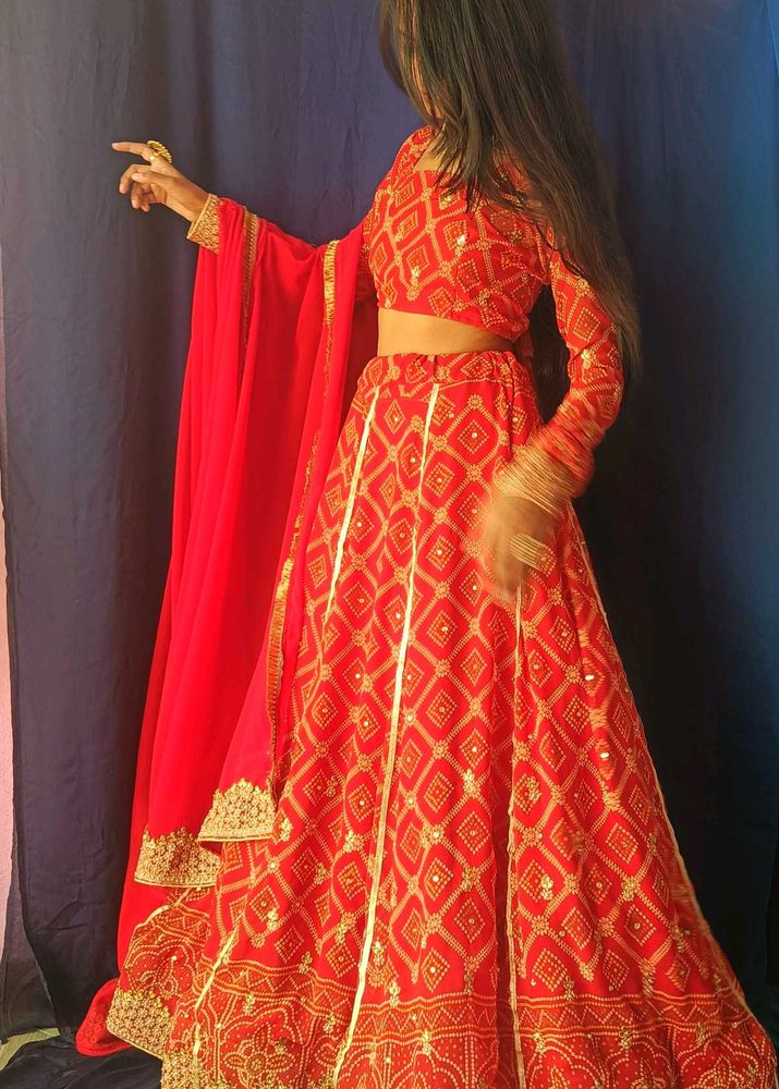 Red Bandhani Lehenga ✨❤️