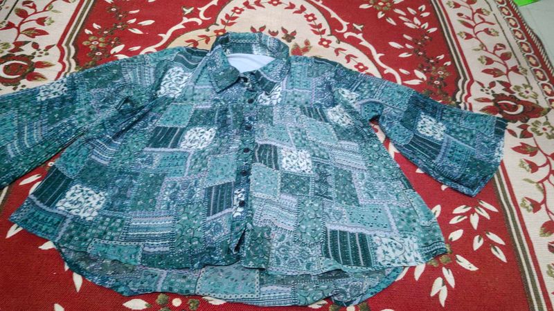 new Patchwork Print Button-Down Shirt