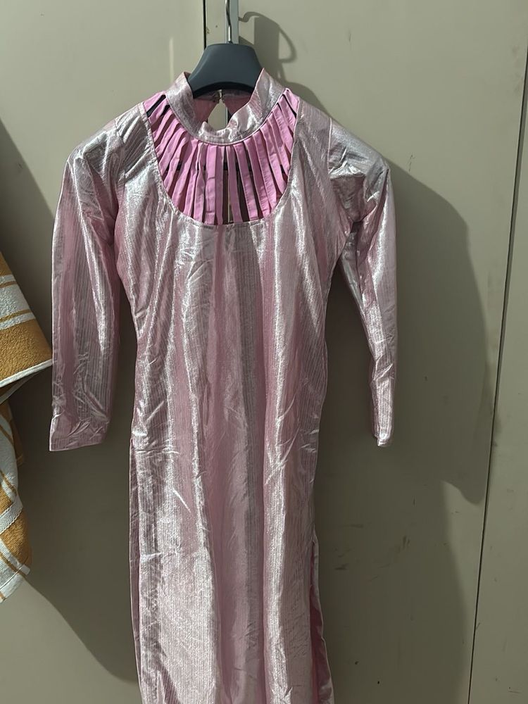 Pink Sheen Party Kurta