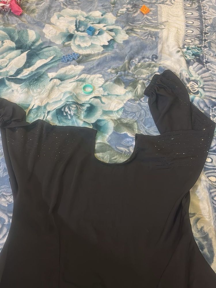 Black Sheer Sleeve Abaya