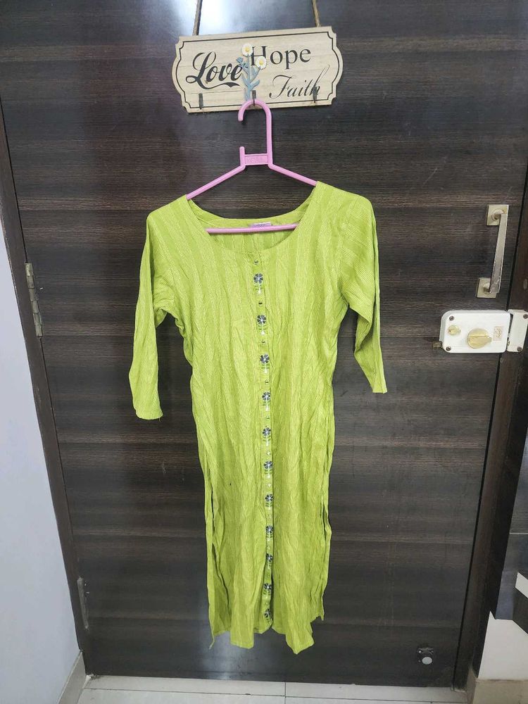 Embroidery Green Kurta 💚